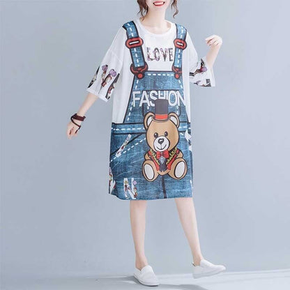旅行Ｔシャツ 夏 レディース 膝丈 プリント 大きいサイズ ゆったりさらっと涼しい U-656
