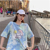 絶対欲しい キュート 話題沸騰中 絞り染め プリント 全2色 半袖Tシャツ<U-8759>