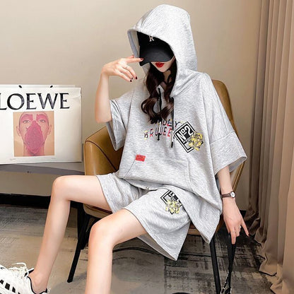 夏に嬉しい機能付き  カジュアル 半袖Ｔシャツⅹパンツセット全2色<U-11282>