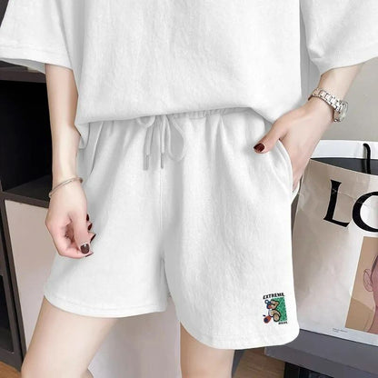 真夏も快適 全4色 軽くて涼しくて可愛い！カジュアル 半袖 Tシャツ ショートパンツ セットアップ ＜U-9204＞