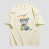 スタイルアップ カジュアル おしゃれ度高め プリント全5色 半袖Tシャツ<U-9437>