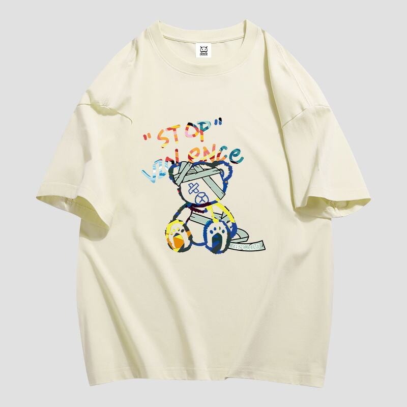 スタイルアップ カジュアル おしゃれ度高め プリント全5色 半袖Tシャツ<U-9437>