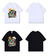 スタイルアップ効果抜群 キュート カジュアル ルーズ プリント全6色 半袖Tシャツ<U-8970>