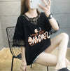 エレガントなレースステッチ半袖Tシャツ<U-3030>