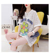【半額！期間限定！！】新商品 切り替え 一目惚れ 透かし彫り プリント Tシャツ カットソー＜U-8523＞