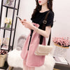 ファッション Tシャツ＋サロペット 美人度アップ セットアップ＜U-3206＞