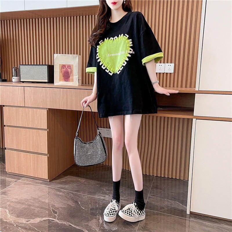オシャレ度満点 ラウンドネック 美感いっぱい プリント Tシャツ カットソー＜U-2911＞