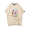 活躍する優秀アイテム 着心地良い カジュアル プリント 全8色 半袖Tシャツ 男女兼用<U-9321>