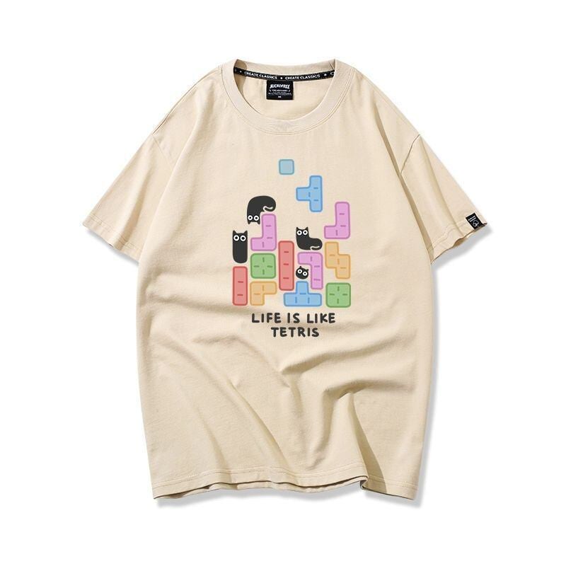 活躍する優秀アイテム 着心地良い カジュアル プリント 全8色 半袖Tシャツ 男女兼用<U-9321>
