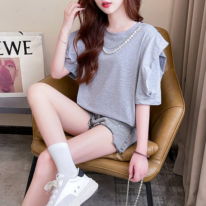 売り切れ必至 簡潔 個性派 ファッション 全3色 半袖Tシャツ<U-8514>