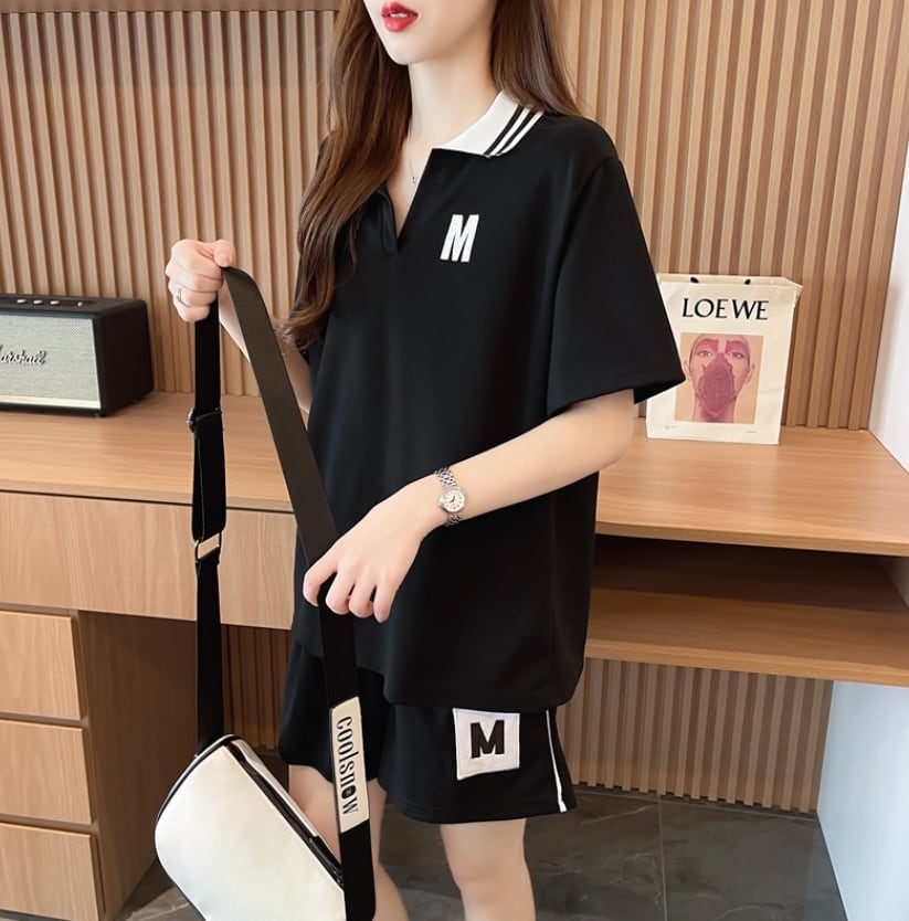 売り切れ必至  ルーズ 半袖Ｔシャツⅹパンツセット全2色<U-8190>