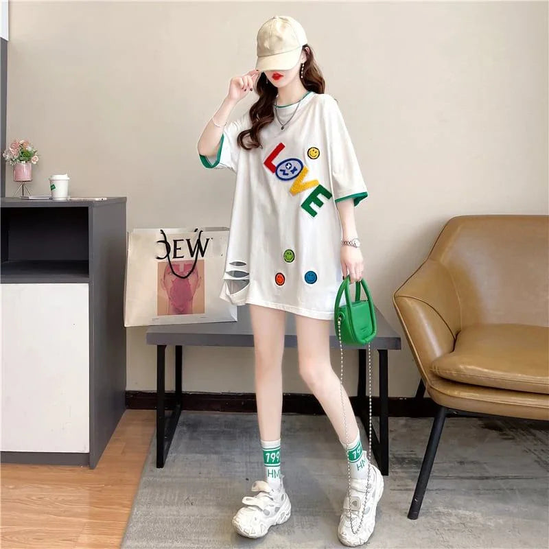 スタイリッシュ 3色選択可 一目惚れ プリント Tシャツ カットソー＜U-3007＞