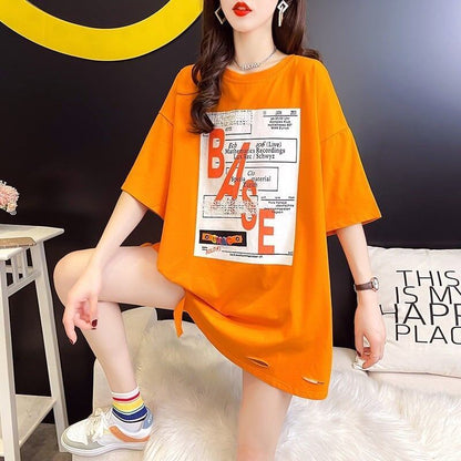 個性的なデザイン プリント 一目惚れ Tシャツ カットソー トップス＜U-3282＞