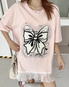 今季マストバイ プリントゆったり 切り替え 半袖Tシャツ 全4色＜U-8256＞