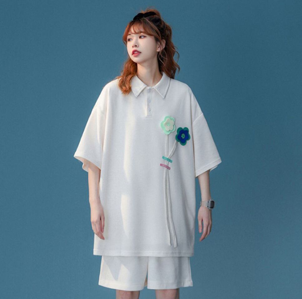 期間限定 ゆったり感アップ ファッション Tシャツ＋ショートパンツ セットアップ＜U-8679＞