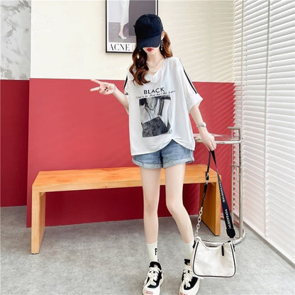 デザイン感 プリント チャーミング Tシャツ カットソー＜U-3476＞