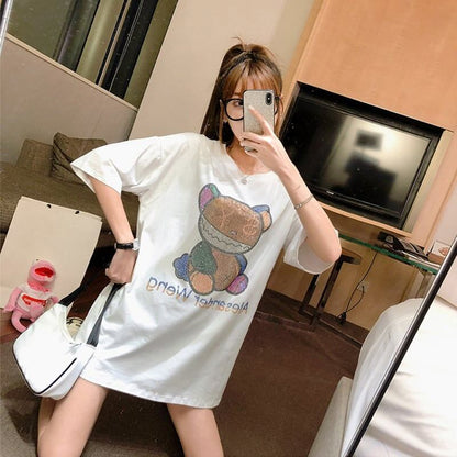 個性的なデザイン 切り替え 一目惚れ プリント Tシャツ カットソー＜U-3481＞