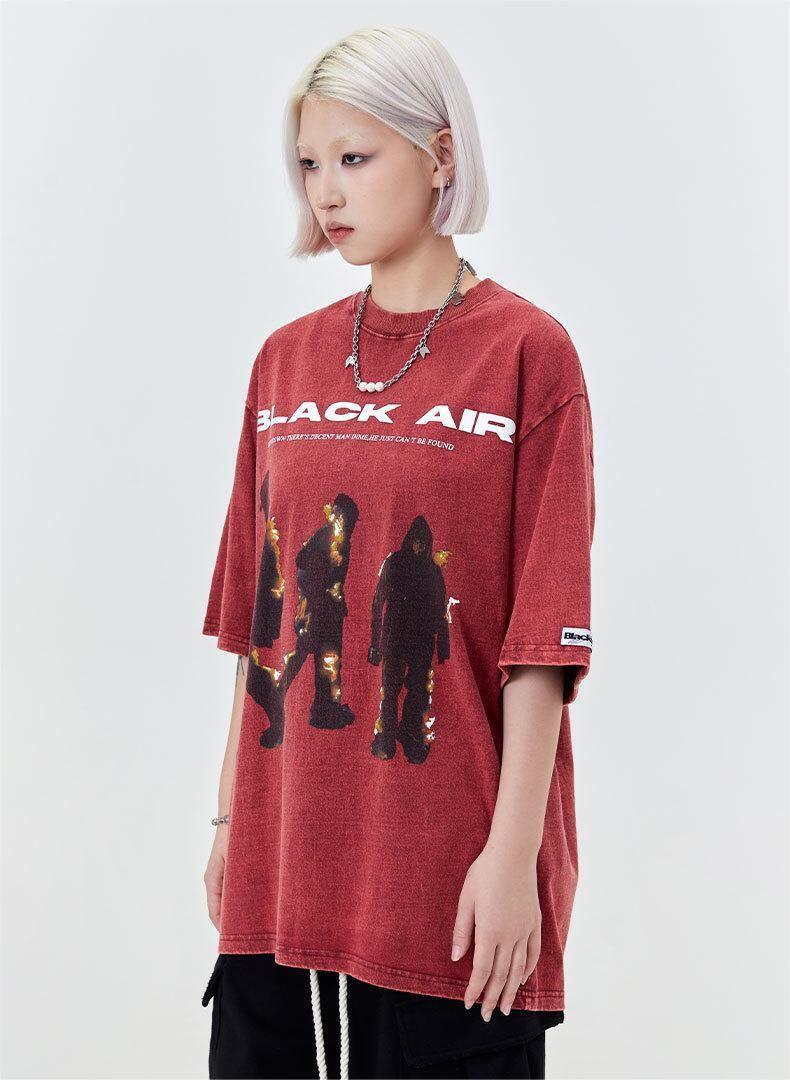 タイドブランド  アメリカンストリート レトロフレームプリントTシャツ<U-2905>