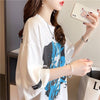 個性的なデザイン 切り替え 一目惚れ プリント Tシャツ カットソー＜U-3400＞