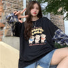 オシャレ度満点 ラウンドネック 個性的なデザイン カートゥーンプリント Tシャツ＜U-2257＞