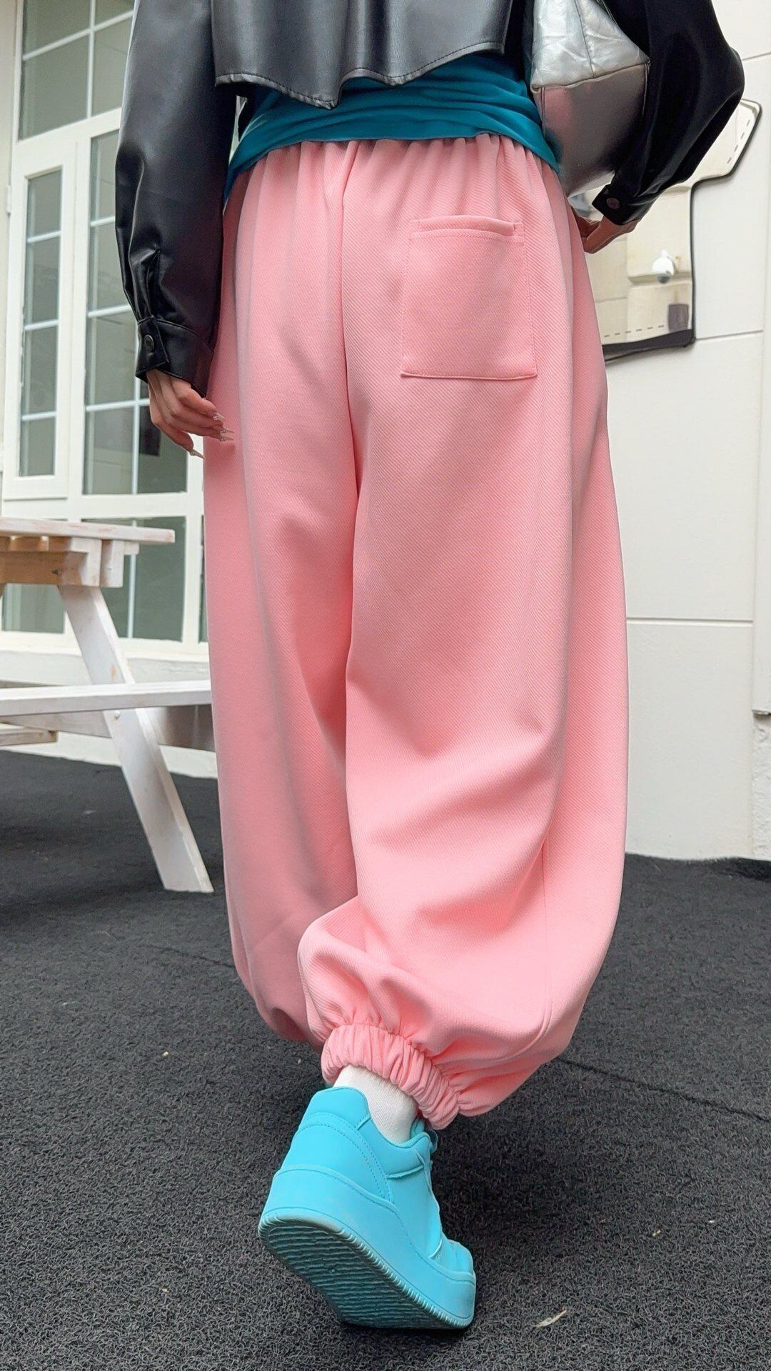 デザイン オシャレ 切り替え 4色 スウェット パンツ <U-12210>