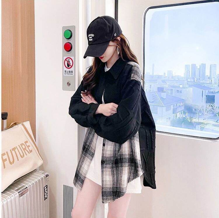 新商品 オシャレ 都市ファッショ デザイン 切り替え 2色選択 コート<U-9098>