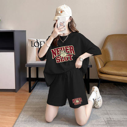 売り切れ必至 プリント カジュアル 半袖Ｔシャツⅹパンツセット全2色 <U-8549>