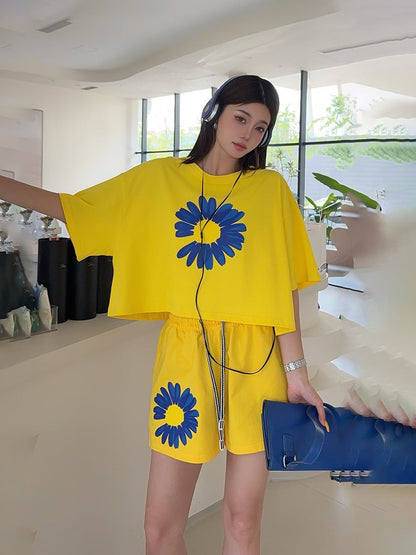 好感度UP カジュアル 真夏も快適 半袖 Tシャツ ショートパンツ セットアップ ＜U-11374＞