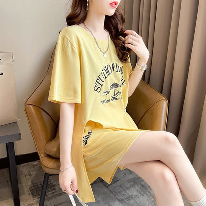 着心地抜群 切り替え 女性力を高める Tシャツ＋ショートパンツ セットアップ＜U-3612＞