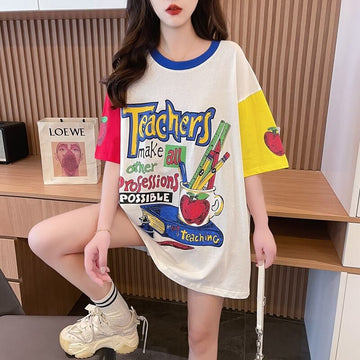 【半額！期間限定！！】カジュアル ルーズ キュート Tシャツ<U-6611>