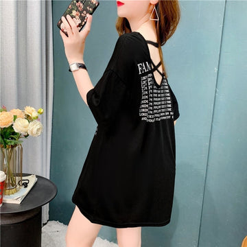 デザイン感 切り替え チャーミング プリント Tシャツ カットソー＜U-3517＞