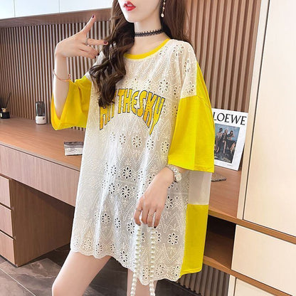 気質満点 ラウンドネック キュート 半袖Tシャツ ＜U-8647＞