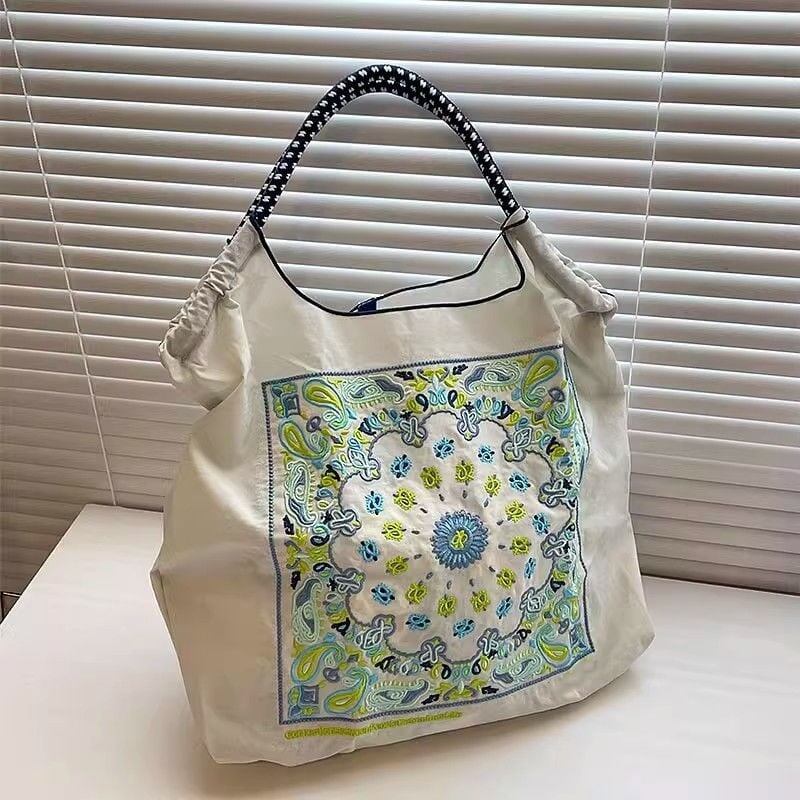 大好評 環境保護バッグ 刺繍プリント ショッピングバッグ<U-5734>
