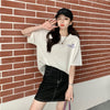 デザイン感 切り替え チャーミング プリント Tシャツ カットソー＜U-3538＞