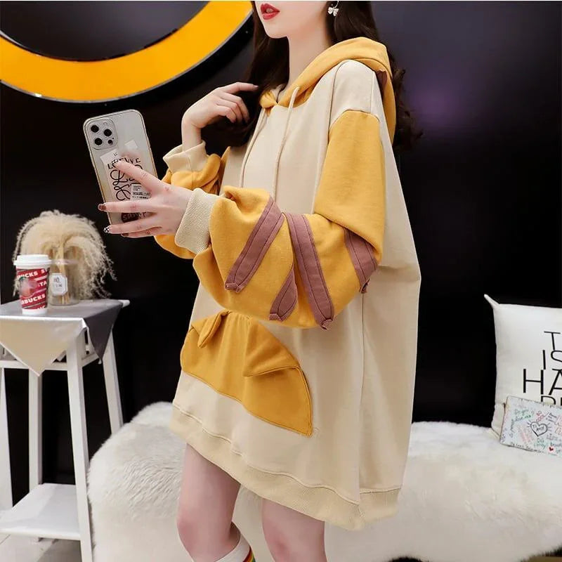 着心地抜群 カートゥーンプリント 女性力を高める 3色選択可 スウェット パーカー＜U-2767＞
