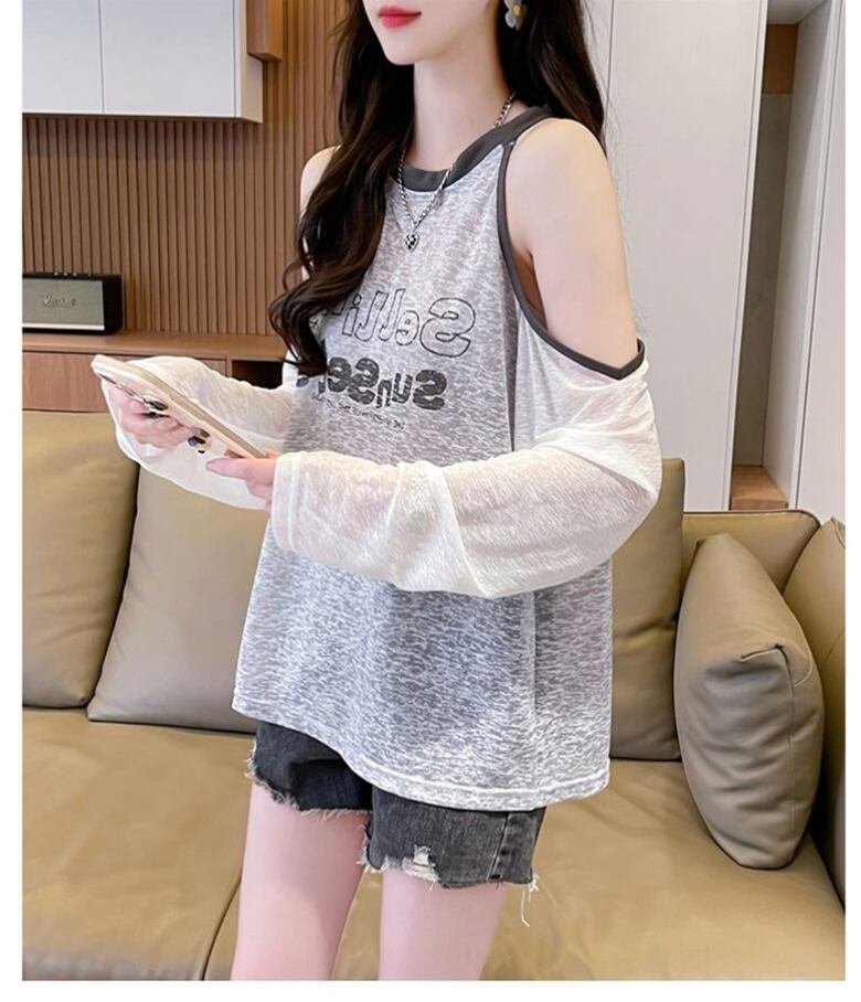 大人気 ラウンドネック スウィート 長袖 Tシャツ ＜U-8629＞