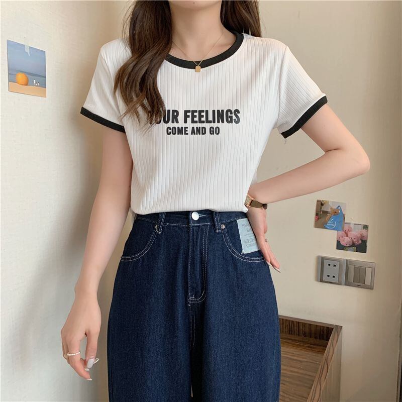 ゆったり感アップ アルファベット ファッション Tシャツ カットソー＜U-3077＞