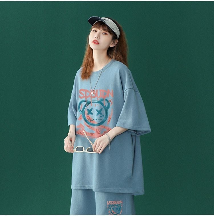 早い者勝ち  半袖Ｔシャツⅹパンツセット全4色 男女兼用<U-6554>
