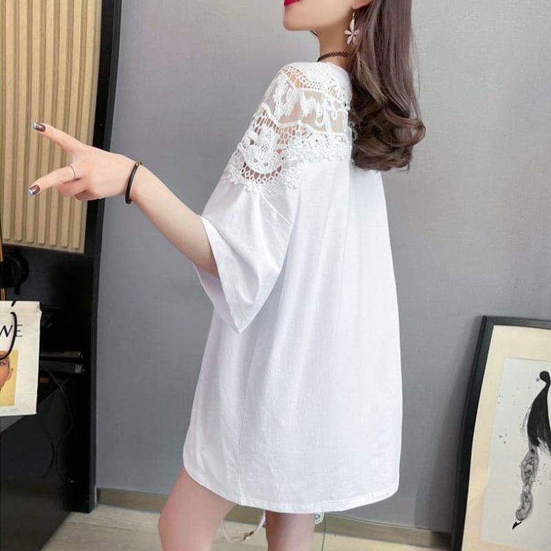 ゆったり感アップ プリント ファッション Tシャツ カットソー＜U-3306＞