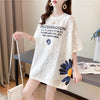 【半額！期間限定！！】美人度アップ 大好評 レース 透かし彫り プリント 半袖Tシャツ カットソー ＜isf-8624＞