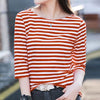 お買い得 定番シンプル 大活躍 着心地抜群 ストライプ柄 全4色 7分袖 Tシャツ ＜U-9134＞