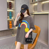 レインボースマイリーファッションオールマッチルーズ半袖Tシャツ<U-2860>