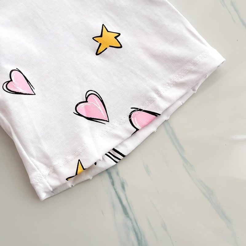 オシャレ度満点 切り替え 一目惚れ プリント Tシャツ カットソー＜U-3482＞