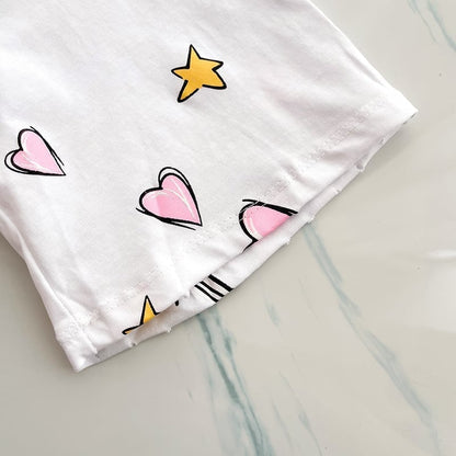 オシャレ度満点 切り替え 一目惚れ プリント Tシャツ カットソー＜U-3482＞