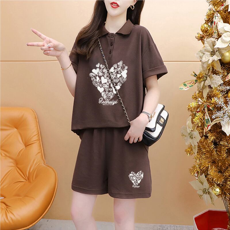 売り切れ必至 シンプル 清涼感たっぷり 半袖Tシャツ＋パンツ セットアップ＜U-8195＞