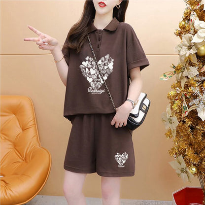 売り切れ必至 シンプル 清涼感たっぷり 半袖Tシャツ＋パンツ セットアップ＜U-8195＞