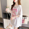 着心地抜群 切り替え 女性力を高める プリント Tシャツ カットソー＜U-3405＞
