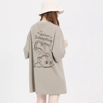 おすすめ 感満々 柔らかくて優しい印象 タイルアップ プリント 4色選択 半袖Tシャツ＜U-9317＞