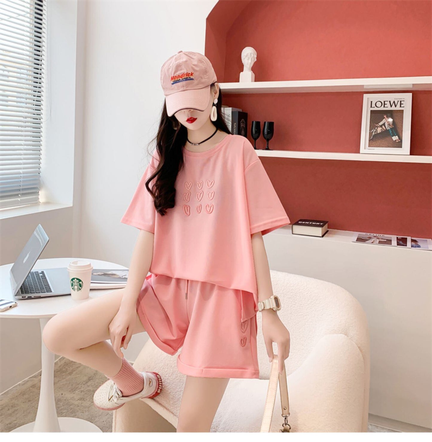 売り切れ必至 カジュアル 上質 ルーズ 半袖Ｔシャツⅹパンツセット全3色 <U-8234>