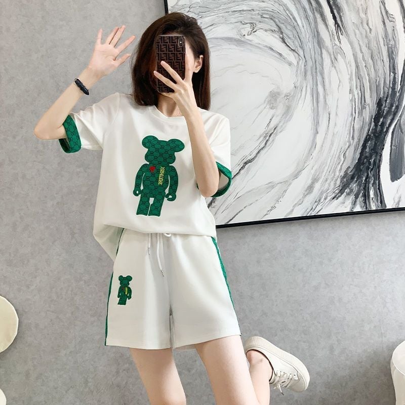 大好評 カジュアル 話題沸騰中 切り替え 全3色 半袖 Tシャツ ショートパンツ セットアップ ＜U-9007＞